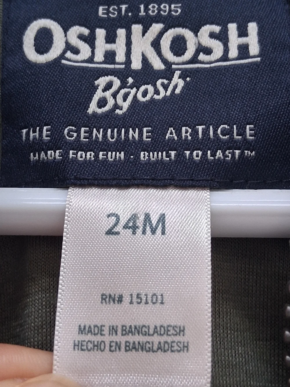 OshKosh B'gosh Olive Green Baby/Toddler Bomber Jacket Utility Size 24 Months